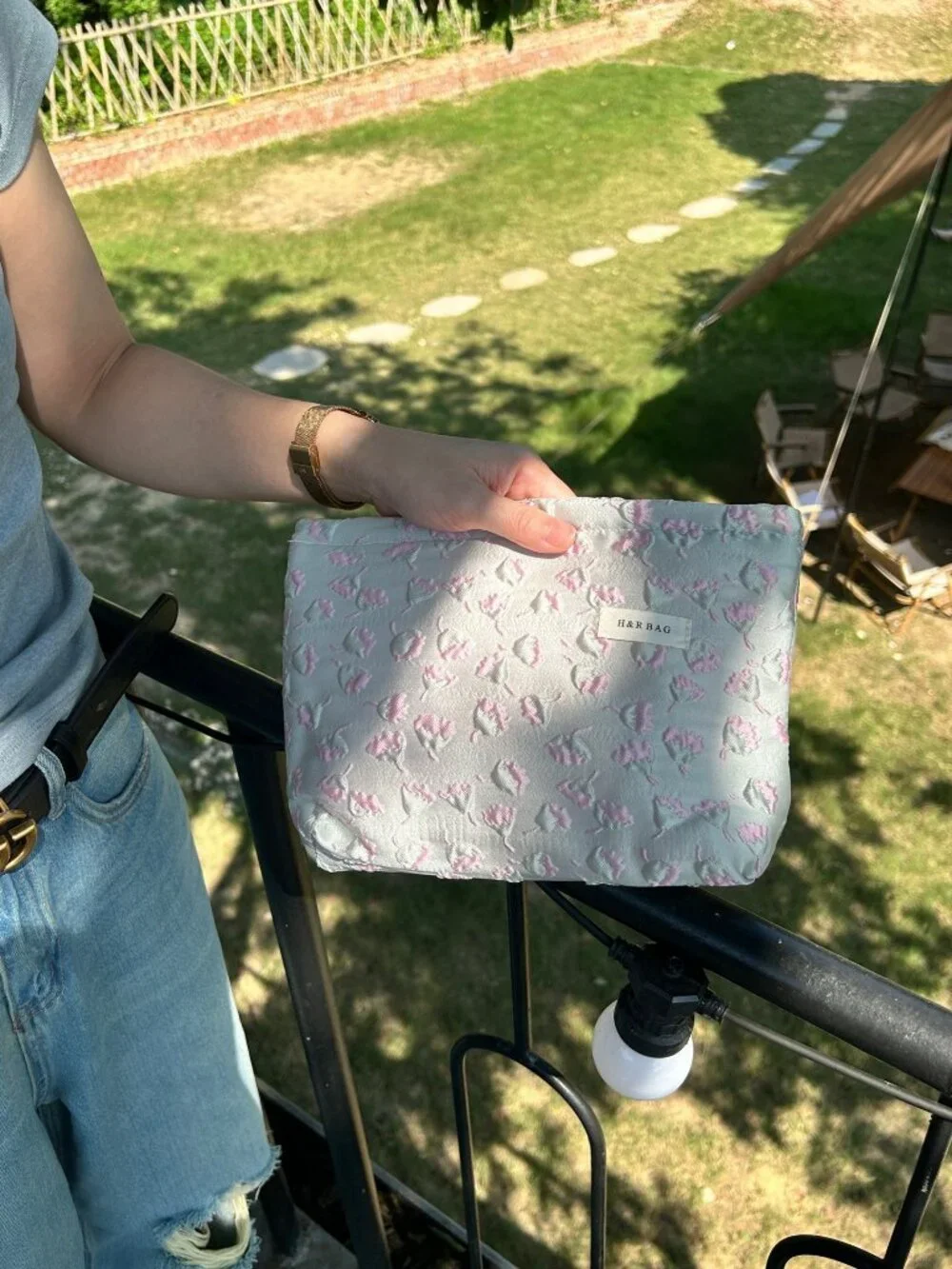 Floral flower make up bag